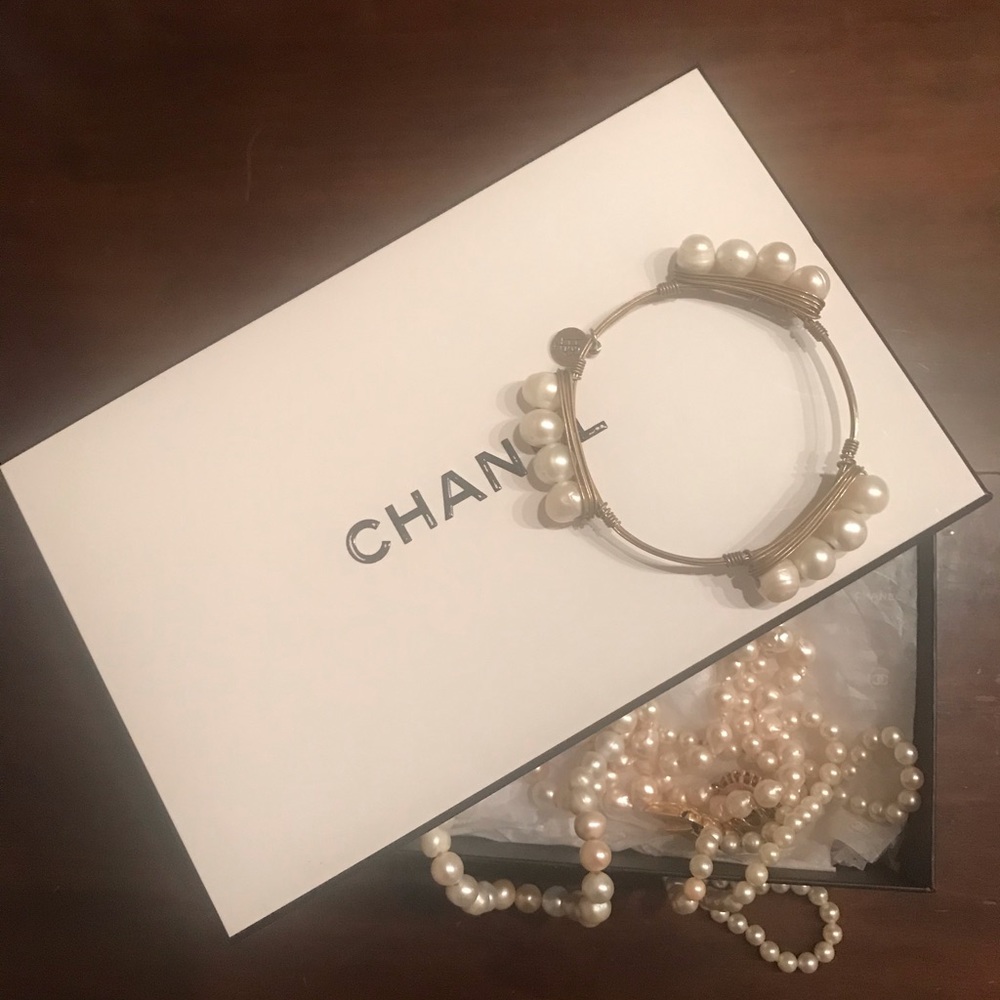 💋SOLD💋BEAUTIFUL BAROQUE PEARL BRACELET, Gold